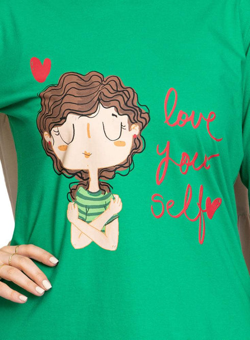 Green Printed Long - Sleeve Design 36 - Khotwh